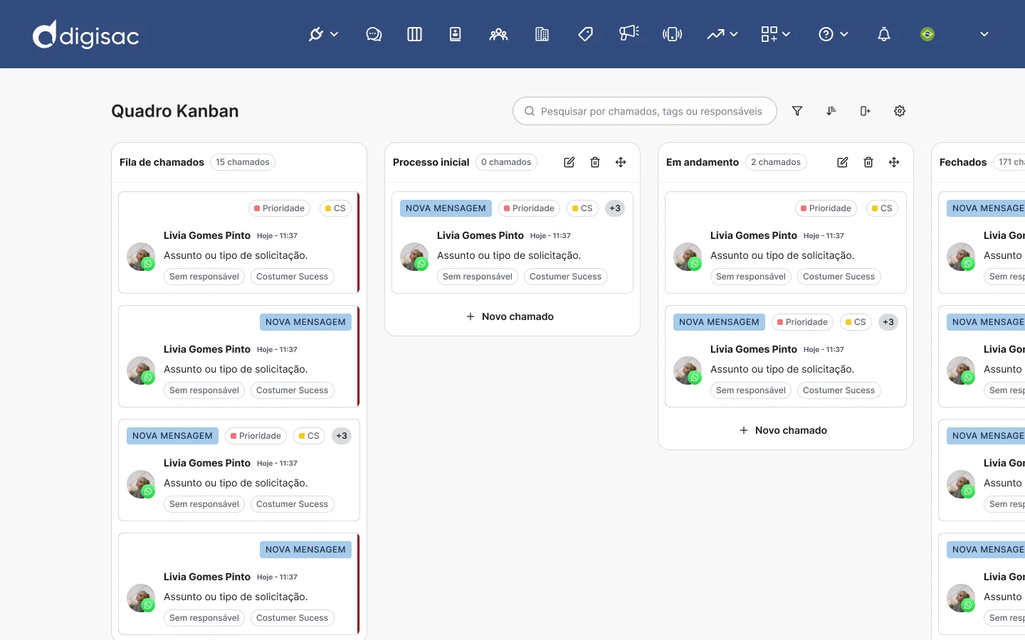 Kanban com o visual antigo