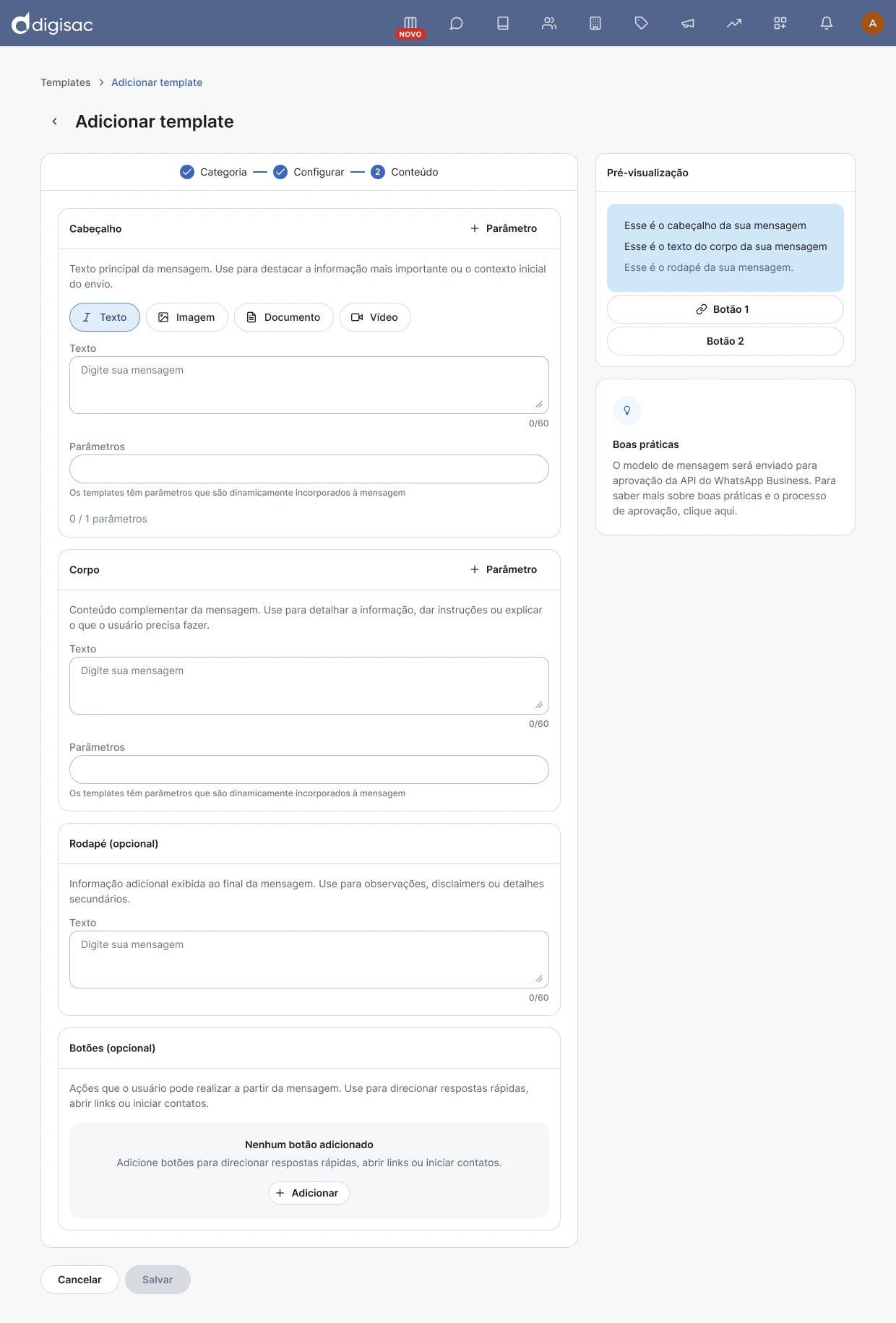 Templates · Create, content