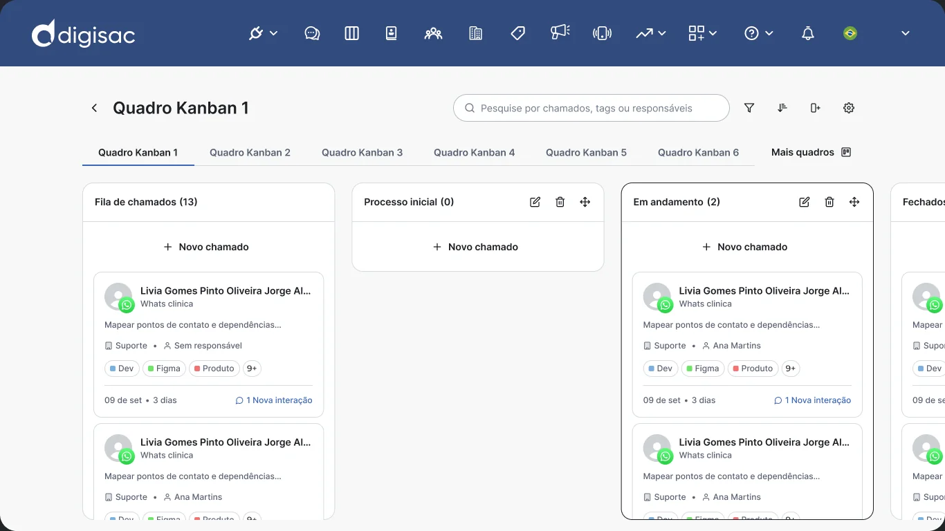 Kanban com o visual do Nebula DS