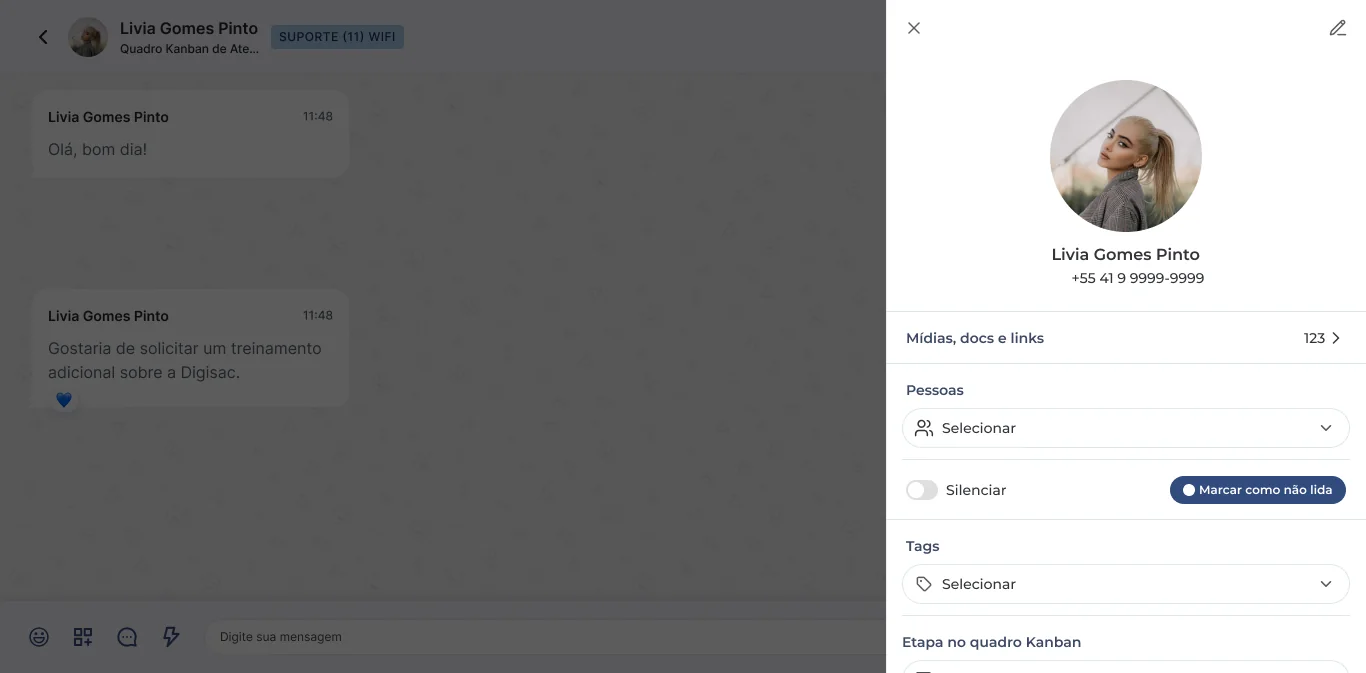 Chat do chamado