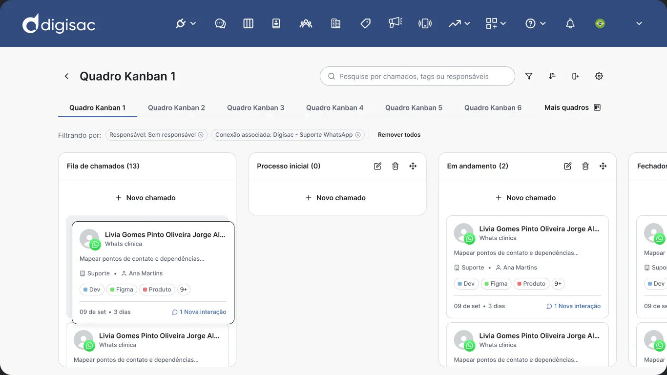 Kanban · Applied filters